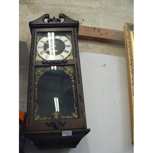 451 - MAHOGANY EFFECT PRESIDENT 31 DAY WALL CLOCK