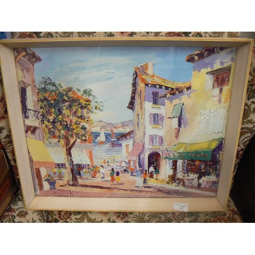 452 - FRAMED AND GLAZED GEORGE HANN PRINT SUNNY MEDITERRANEAN