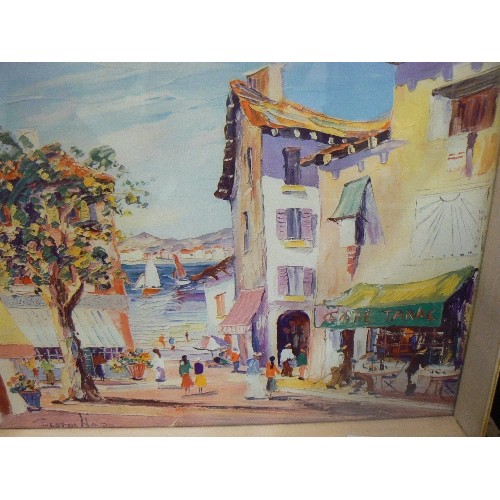 452 - FRAMED AND GLAZED GEORGE HANN PRINT SUNNY MEDITERRANEAN