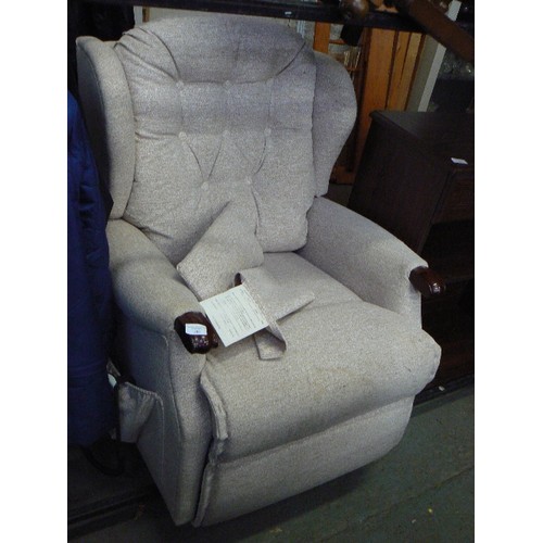 489 - SHERBOURNE RISE AND RECLINE CHAIR  IN OATMEAL SOFTCLOTH