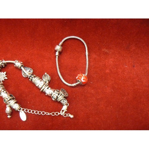 7 - 3 PANDORA STYLE BRACELETS AND CHARMS