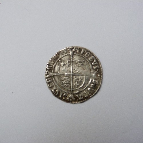 12 - RARE SILVER GROAT HENRY VIII DATE 1526 (F) 2ND COINAGE - BUST D TOWER MINT - MM BARBED ARROW, 2.6 GR... 