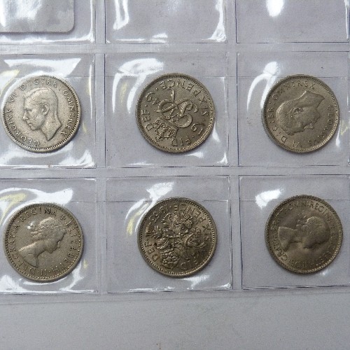 28 - COLLECTION OF SIXPENCES 6d 
17 COINS IN ALL FROM 1924 TO 1959