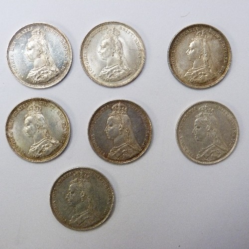 36 - COLLECTION OF 23 ONE SHILLING SILVER COINS- WILLIAM IV, VICTORIA, EDWARD VII.
1834 WILLIAM IV (F)
18... 