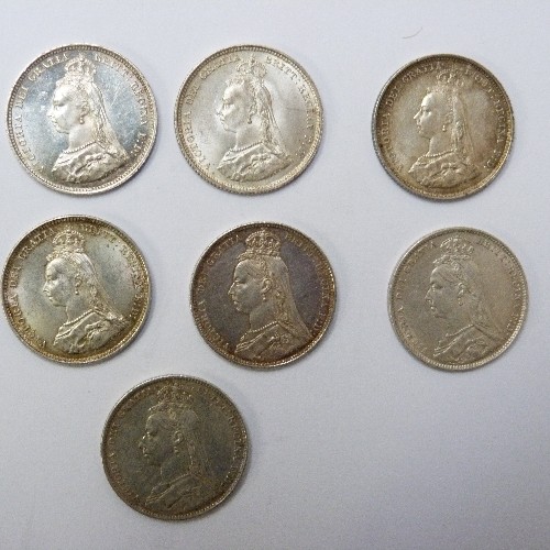 36 - COLLECTION OF 23 ONE SHILLING SILVER COINS- WILLIAM IV, VICTORIA, EDWARD VII.
1834 WILLIAM IV (F)
18... 