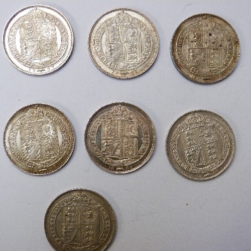 36 - COLLECTION OF 23 ONE SHILLING SILVER COINS- WILLIAM IV, VICTORIA, EDWARD VII.
1834 WILLIAM IV (F)
18... 