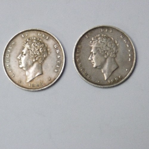 37 - COLLECTION OF 5 GEORGE IV & WILLIAM IV SILVER ONE SHILLING COINS 
1823  SECOND REVERSE  (VF TO EF)
1... 