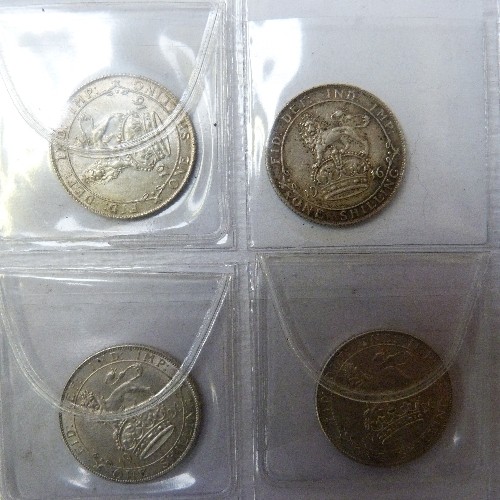 38 - COLLECTION OF 24 ONE SHILLING COINS PART SILVER GEORGE  V.  GEORGE VI.
1911 (V/F)
1914 (V/F)
1916 (V... 