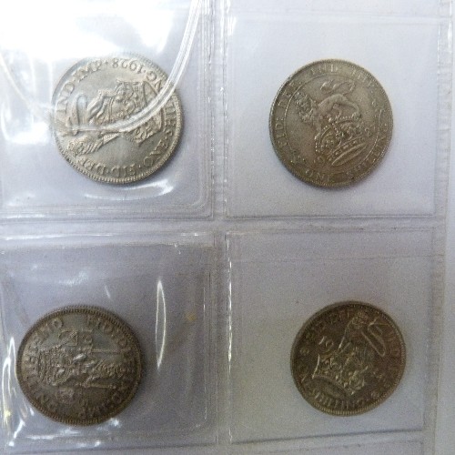 38 - COLLECTION OF 24 ONE SHILLING COINS PART SILVER GEORGE  V.  GEORGE VI.
1911 (V/F)
1914 (V/F)
1916 (V... 