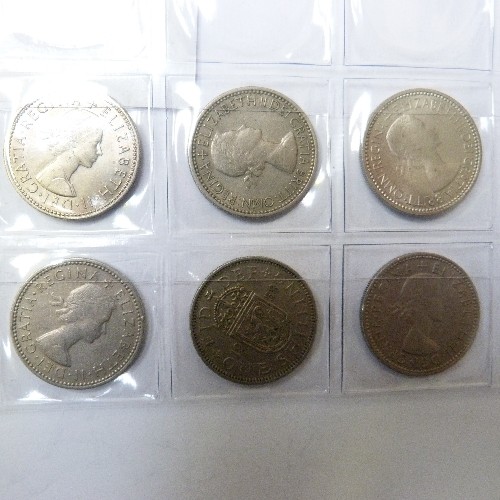 39 - COLLECTION OF ONE SHILLING COINS QUEEN ELIZABETH II
14 IN ALL  (V/F & E/F)