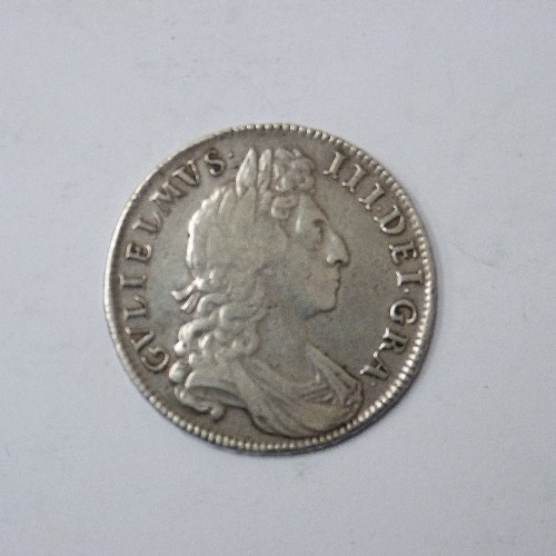 49 - WILLIAM III SILVER HALF CROWN 1700 - COND F