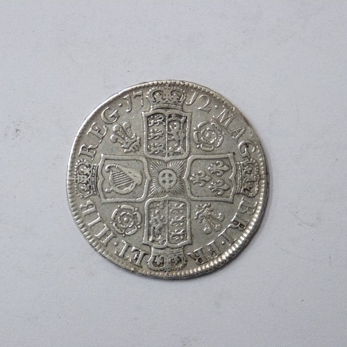 53 - QUEEN ANNE SILVER HALF CROWN 1712 - UNDECIMO - CONDITION F TO VF