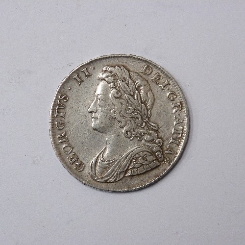 54 - GEORGE II SILVER HALF CROWN 1739 - DUODECIMO - COND V/F