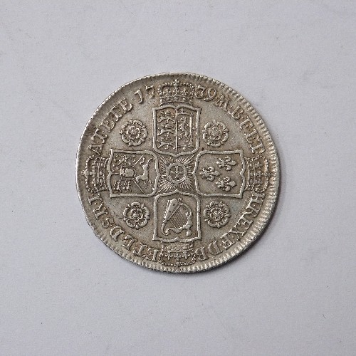 54 - GEORGE II SILVER HALF CROWN 1739 - DUODECIMO - COND V/F