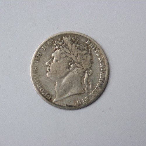 64 - GEORGE IV SILVER HALFCROWN - 1824 - LAUR HEAD - CONDITION F TO VF