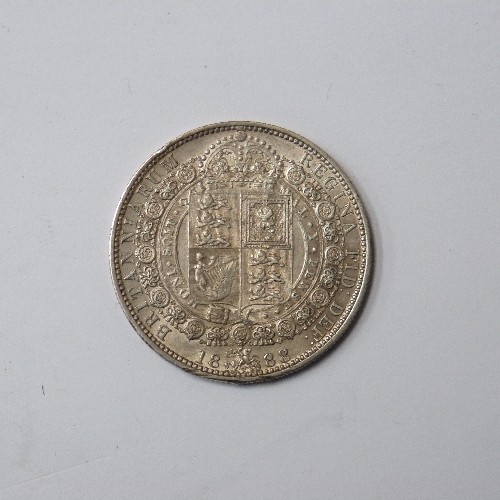 72 - SILVER QUEEN VICTORIA 1888 JUBILEE HEAD HALFCROWN (EF)