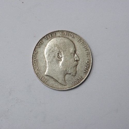 76 - SILVER HALF CROWN 1908 EDWARD VII (F TO VF)