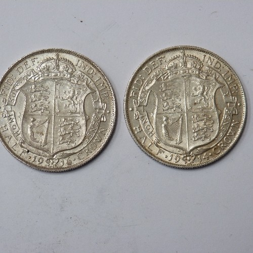 79 - SILVER HALFCROWNS 1914 (EF) & 1916 (VF) GEORGE V