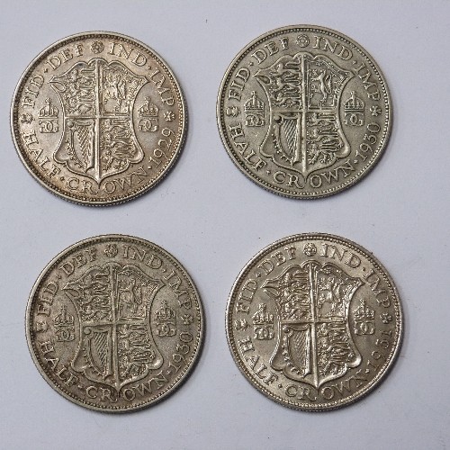 80 - SET OF 4 GEORGE V HALFCROWNS, 1929 (VF  TO EF), 1930 (F), 1930 (F), 1931 (VF TO EF)