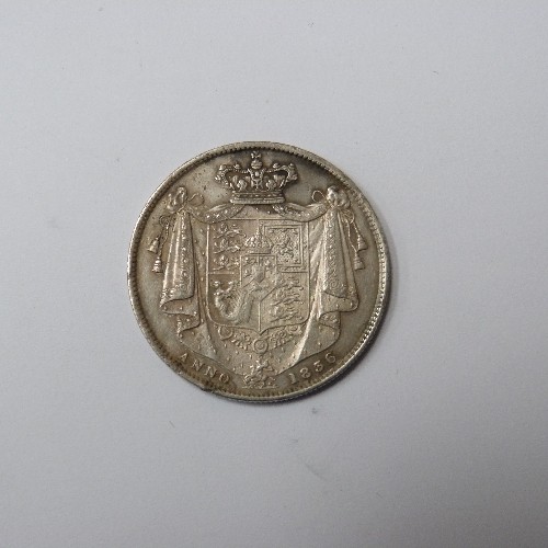 83 - WILLIAM IV SILVER HALFCROWN 1836, CONDITION EF