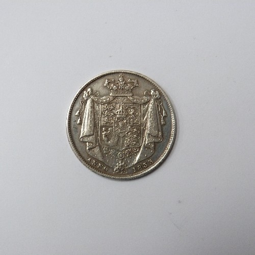 84 - WILLIAM IV SILVER HALFCROWN 1835, CONDITION EF