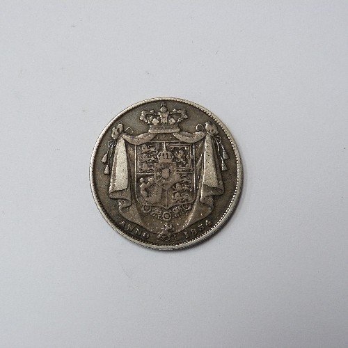 85 - WILLIAM IV SILVER HALFCROWN 1834, CONDITION F