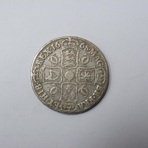 95 - SILVER CHARLES II CROWN 1668 (F)