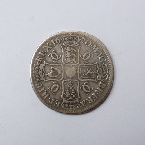 96 - SILVER CHARLES II CROWN 1670 (F)