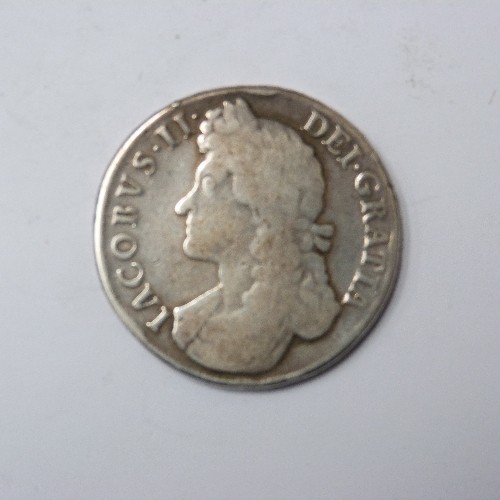 99 - SILVER JAMES II CROWN 1688 (F)