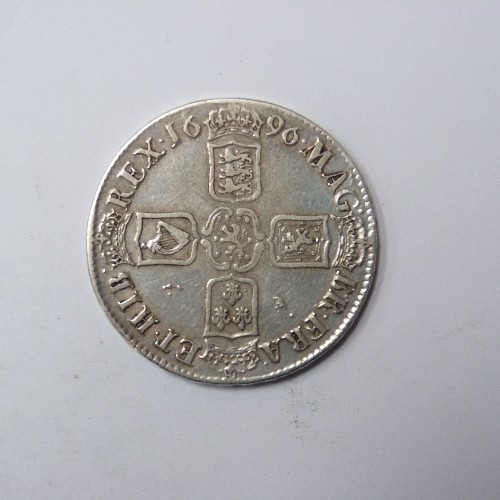 101 - SILVER WILLIAM III CROWN 1696 (VF)