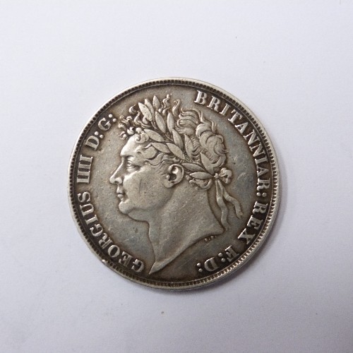 109 - SILVER GEORGE IV 1821 CROWN (VF)