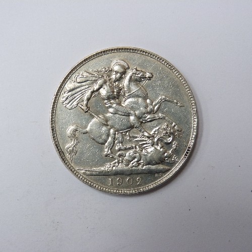 125 - EDWARD VII SILVER CROWN, 1902, CONDITION VF