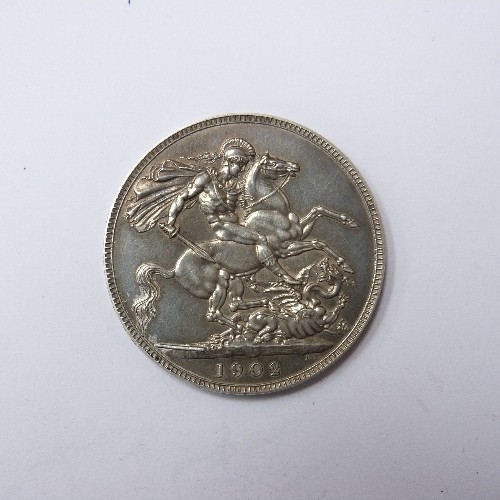 126 - A SUPERB EDWARD VII SILVER CROWN, 1902, CONDITION EF