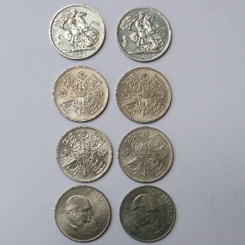 137 - COLLECTION OF 8 CROWN ( 5 SHILLINGS) COINS GEORGE VI AND QUEEN ELIZABETH II 
2 X 1951  GEORGE VI   (... 