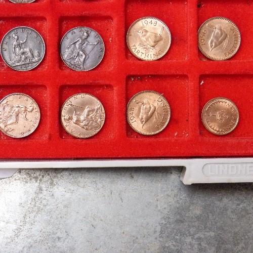 161 - COLLECTION OF 33 FARTHINGS  14 QUEEN VICTORIA 1860 -1900  3 EDWARD VII  5 GEORGE V   6 GEORGE VI  5 ... 