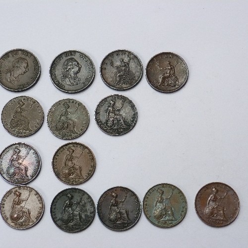 162 - COLLECTION OF 14 HALF PENNIES GEORGE III 1799 (VF) 1799 (VF) 1806 (F) 1806 (F TO VF), GEORGE IV 1826... 