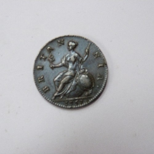 164 - 1757 HALF PENNY GEORGE II  (VF)