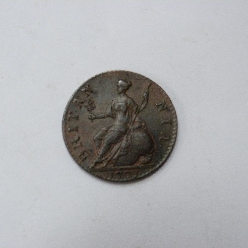 165 - 1771 GEORGE III HALF PENNY  (VF)