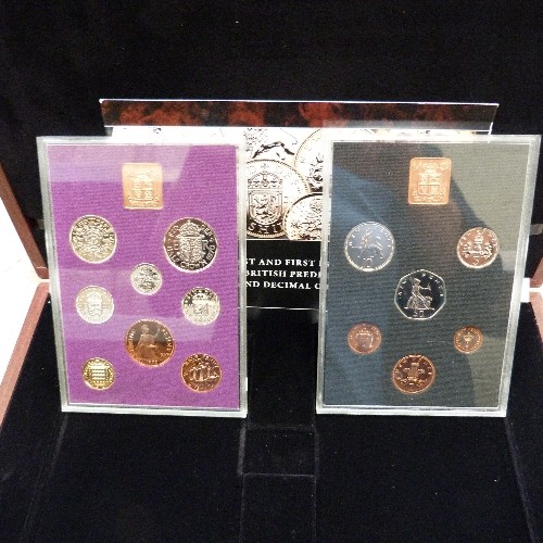 190 - THE LAST AND FIRST PROOF SETS OF BRITISH PREDECIMAL AND DECIMAL COINS ISSUED BY THE LONDON MINT OFFI... 