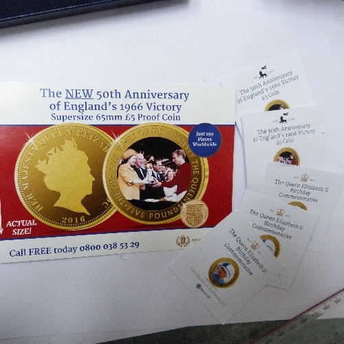 199 - COLLECTION OF 9 ELIZABETH II COMMEMORATIVE COINS INC 4 X BIRTHDAY COMMEMORATIVE 2017 GOLD PLATED ON ... 