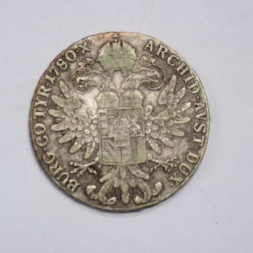 133 - MARIA THERESA -1780 SILVER THALER - BURG CO TYR 1780 X Archid Avst Dux - 28.1gm (F)