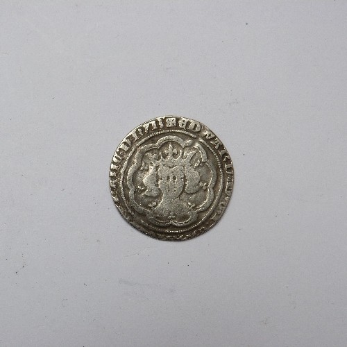 10 - EDWARD III POST TREATY GROAT, LONDON MINT 1327-77, LONDON MINT (F) CLIPPED, 4 GRAMS