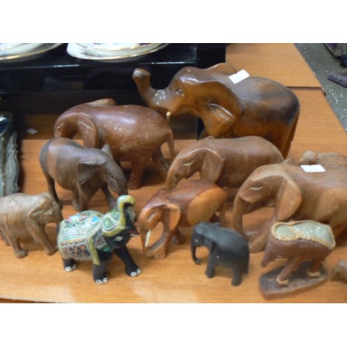 237A - 13 X WOODEN ELEPHANT FIGURES