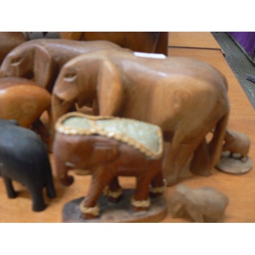 237A - 13 X WOODEN ELEPHANT FIGURES