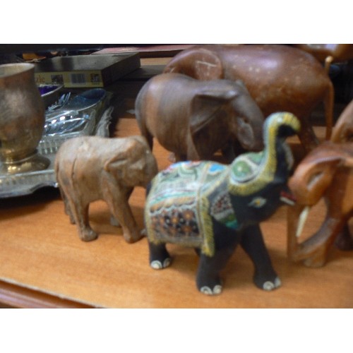 237A - 13 X WOODEN ELEPHANT FIGURES