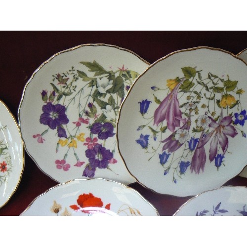 313 - ROYAL ALBERT 'BRITAINS WILD FLOWERS' X 8 LIMITED EDITION PLATES. WITH CERTS OF PROVENANCE.