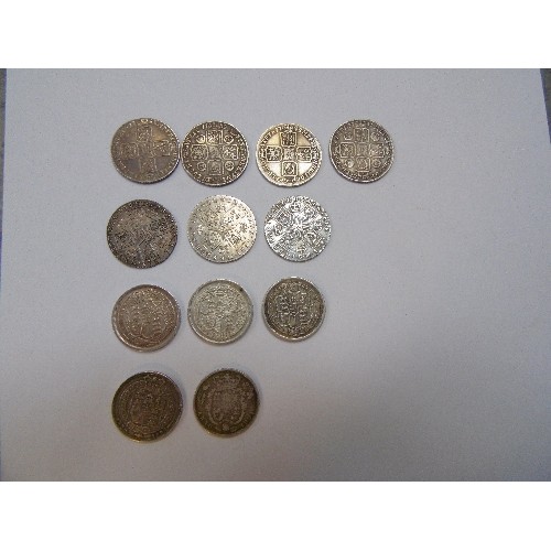 35 - COLLECTION OF SILVER SHILLINGS GEORGE II AND GEORGE III
1739 KING GEORGE II (VF)
1743               ... 