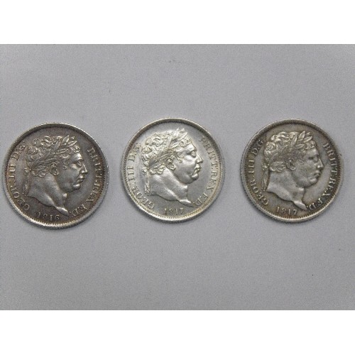 35 - COLLECTION OF SILVER SHILLINGS GEORGE II AND GEORGE III
1739 KING GEORGE II (VF)
1743               ... 