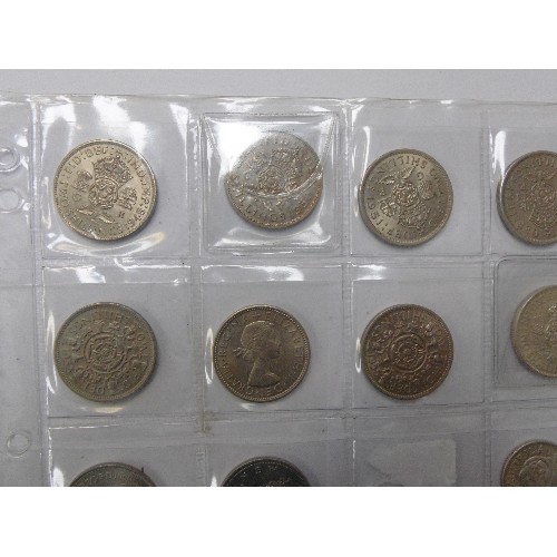 42 - COLLECTION OF 12 TWO SHILLING COINS PLUS A NUMBER OF AUSTRALIAN, INDIAN, CANADIAN, AST AFRICA,