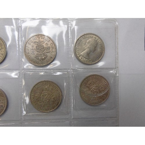 42 - COLLECTION OF 12 TWO SHILLING COINS PLUS A NUMBER OF AUSTRALIAN, INDIAN, CANADIAN, AST AFRICA,